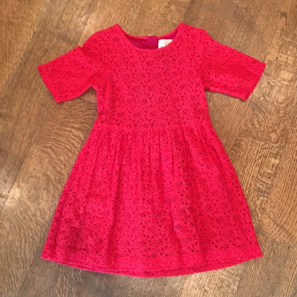 Red eyelet dress by Peek